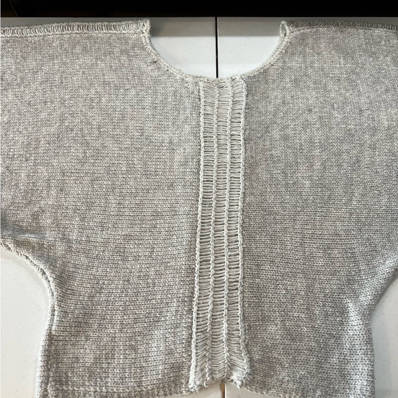 Miilla Rabbit Fur Nylon Blend Sweater Poncho Cape Batwing Sleeves Gray Medium - Picture 3 of 12